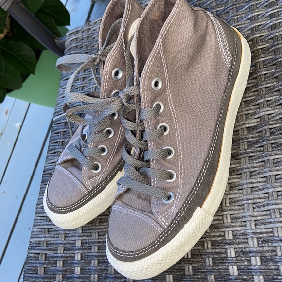 Rare converse all ⭐️ canvas toe w/suede detail size 6 women size 4 men gray EUC - Picture 4 of 7